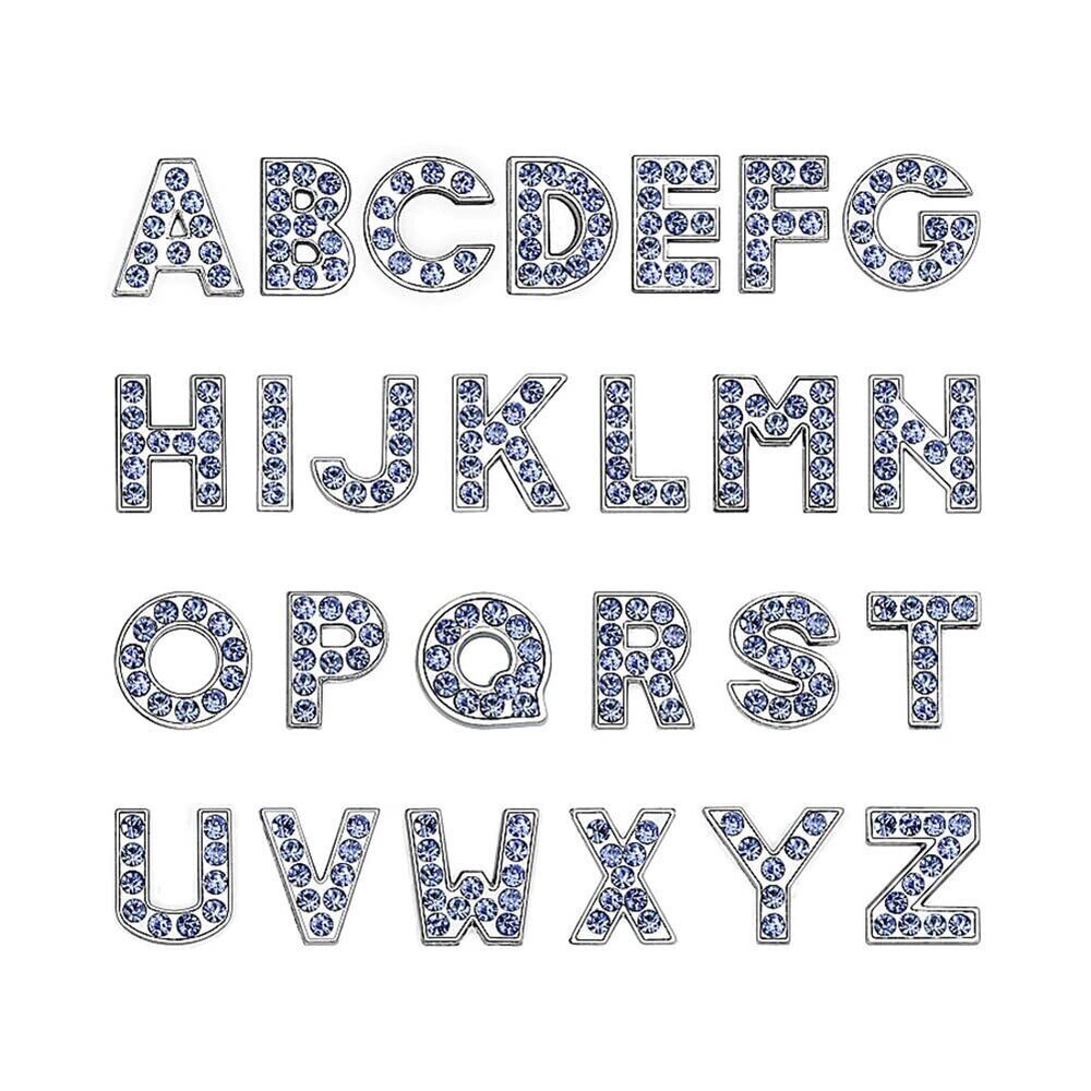 3856 8mm A-Z Rhinestone Alphabet Letter Slide Charms for DIY Craft Jewelry
